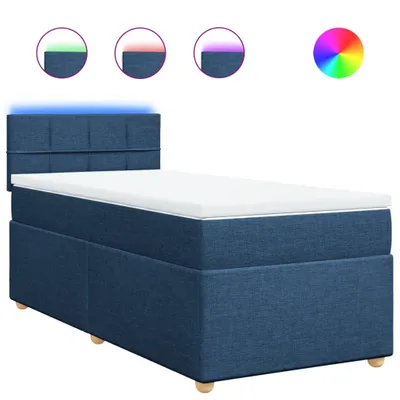Produktbild von Boxspringbett mit Matratze Blau 90x190 cm Stoff