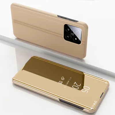 Produktbild von Für Xiaomi 14 View Spiegel Handy Smart Cover Wake UP Funktion Case Gold