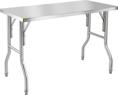 Produktbild von VEVOR Arbeitstisch Küche, 1220 x 610 x 850 mm Arbeitstisch Gastro Edelstahl Zubereitungstisch Gewerbe Küchentisch, Küchenarbeitsbank