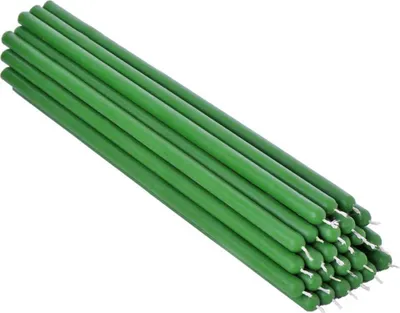 Produktbild von 25x Grüne Bienenwachs 26cm Rußfrei Handarbeit Tafelkerze Ritualkerze 36334