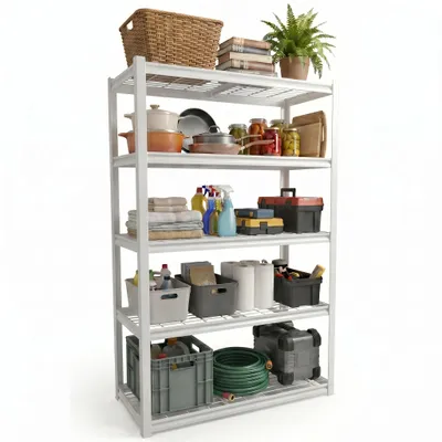 Produktbild von Schwerlastregal Metall 1000kg, 5 Böden, Garagenregal Lagerregal Kellerregal verstellbar, 183x90x40cm, Robustes Metallregal für Werkstatt & Speisekam