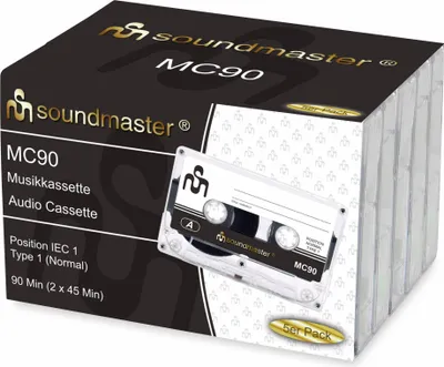 Immagine prodotto di Soundmaster MC905P Audio-Leerkassette 90 Min., 5er Pack