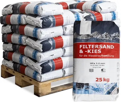 Produktbild von Galamio Filtersand 1,0 - 2,0 mm 25kg x 40 Sack 1000kg Palette