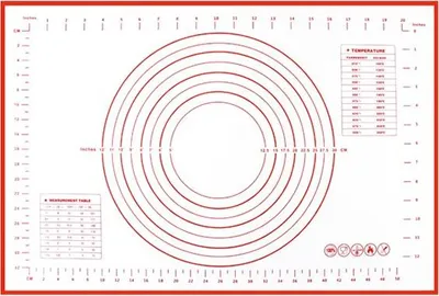 Immagine prodotto di INF Tappetino da Forno in Silicone 50x40cm (Confezione da 2) - Antiaderente, Spesso, con Misure