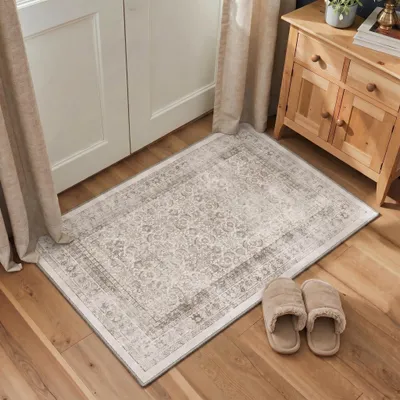 Imagen del producto de Alfombra antideslizante lavable con estampado persa vintage, de 80x150 cm