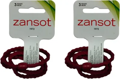 Produktbild von Zansot, 2 Stück geflochtene, elastische Haargummis, rot, 3 Stück