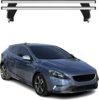 Image de Menabo Barres de toit Transversales pour Volvo V40 2012-2016 Alu Gris ABE 2x