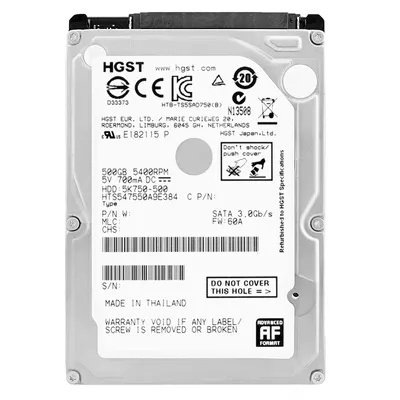 Image de Hitachi/HGST 500GB 5K750 HTS547550A9E384 8Mb Cache 5400Rpm Sata II 2,5