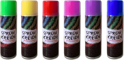 Produktbild von 6er Set Sprühkreide 175 ml je Dose 6 Farben Kreide Markierungsspray Kreidespray Sprüh Kreidefarbe