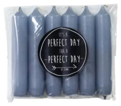 Productafbeelding van Rustik Lys - Cadeau dinerkaarsen - Steelblue - 2,1 × 12 cm - 6 stuks