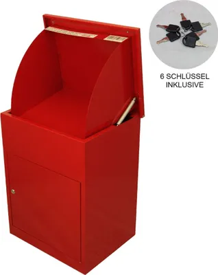 Produktbild von Paketkasten Paketbriefkasten Briefkasten für Pakete Briefkasten mit Paketfach Paketbox Postbox Paket-Dropbox Paketstation für zuhause Paket-Standbriefkasten Paket-Briefkasten abschließbar Rot