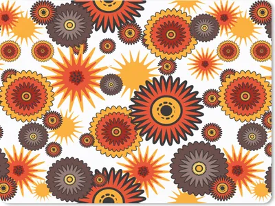Produktbild von MuchoWow® Mauspad Mousepad Design - Retro - Orange - Blumen 23x19 cm - Mousepads - Maus Mat - Pad - Mausunterlage - Schreibtischunterlage - Mauspad