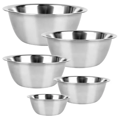 Produktbild von 5-teiliges Edelstahl-Schüsselset (0,6 l / 0,9 l / 1,6 l / 2 l / 2,6 l)