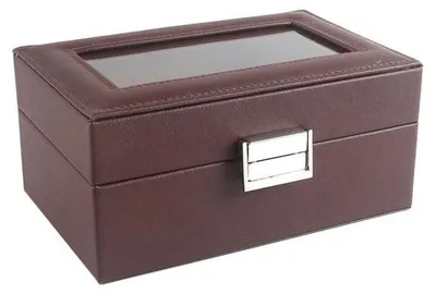 Produktbild von Solidchoice – Uhrenvitrine mit Glasdeckel und 3 Fächern