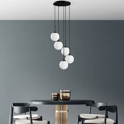 Produktbild von Opviq, Orbýtal - 15-14016, Kronleuchter, Schwarz, METALLKÖRPER, 40 x 40 x 115 cm