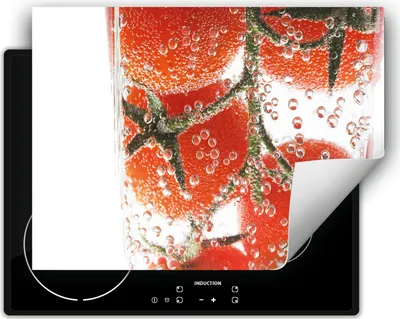 Produktbild von DarHaus Herdabdeckplatte 80x52 cm Anti Rutsch Matte Aufrollbar, wasser - Tomaten