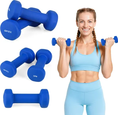 Obrázok produktu pre Queenfit® Sada činiek - 2x 1,5 kg činky - sada činiek na silový tréning, fitness, cvičenie - gymnastické činky, činky do domácej posilňovne