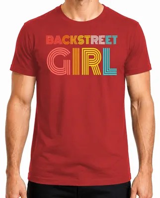 Productafbeelding van Backstreet Boys-fan, T-shirt voor heren uit de jaren '90, met opdruk over een boygroup, humoristisch, rood, maat XXL