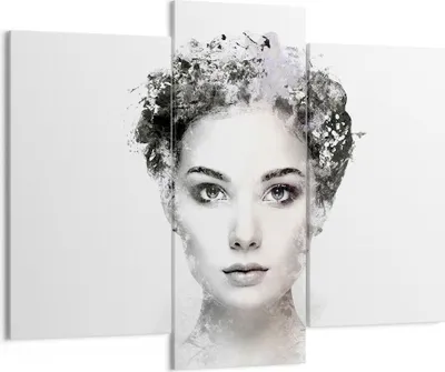 Produktbild von Bild auf Leinwand - Leinwandbild - 3 Teile - Schön Frau Gesicht - 130x100cm - Wand Bild - Wanddeko - Wandbilder - Leinwanddruck - Bilder - Wanddekoration - Leinwand bilder - Wandbild - CB130x100-4949