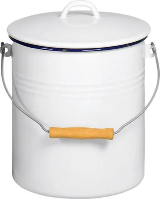 Produktbild von KARL KRÜGER Odpadkový kôš s vekom 5l biely smaltovaný