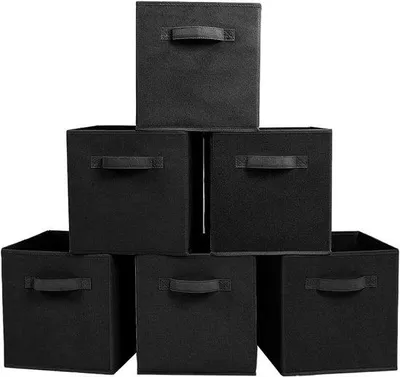 Produktbild von Famanu Aufbewahrungsboxen Set aus 6 Stück – Schwarz, ideal zur Organisation von Kleidung, Spielzeug und mehr