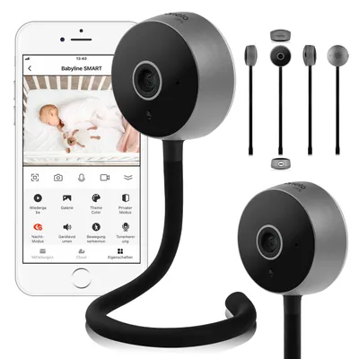 Produktbild von LIONELO Babyphone Babyline Smart Camera Wi-Fi Monitor, Mobile App, Bewegungs Geräuscherkennung, Sichtbarkeit im Dunkeln, Zwei-Wege Kommunikation Black