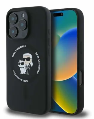 Produktbild von Karl Lagerfeld Apple iPhone 16 Pro Max Silicone Ring MagSafe Hülle