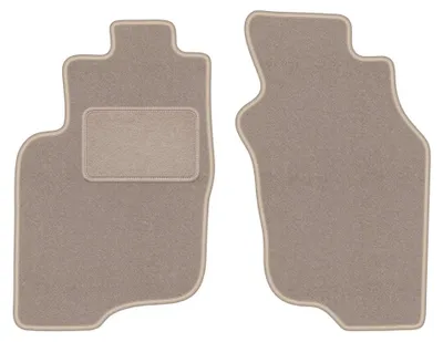 Produktbild von Velours-Fußmatten Vorne für Mitsubishi Space Star 1999-2005 (Minivan) – 2-tlg, Beige, passgenau – Wielganizator LUX