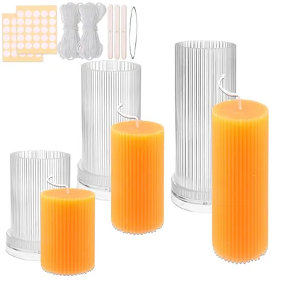 Imagen del producto de Juego de 3 moldes de plástico para hacer velas