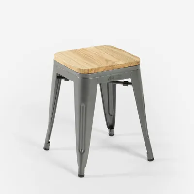 Produktbild von industrieller hocker metall bar küche top holz steel rocket wood. - Dunkel Grau