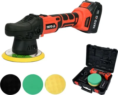 Produktbild von YATO Akku Exzenter Poliermaschine 18V Exzenterschleifer 150mm Auto Polierer Set 3Ah Li-lon Ladegerät