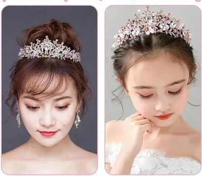 Produktbild von s Prinzessentiar mit Kristallen für Mädchen – Rosa Strass-Krone – Haarschmuck für Geburtstag und Hochzeit