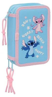 Produktbild von Disney Stitch & Angel - Mäppchen Federmappe, 37 Teile, 3-fach gefüllt