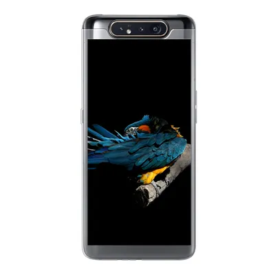 Produktbild von MuchoWow® Handyhülle Schutzhülle Hülle für Samsung Galaxy A80 Vogel - Federn - Zweig - Schwarz Silikon Softcase Handy Hülle - Schutzdeckel