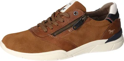 A single brown sneaker shown from the side.