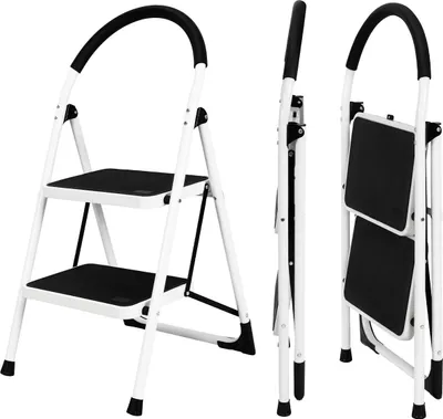 Produktbild von Craftfull Klapptritt CF-130A | Trittleiter - Klappleiter - Haushaltsleiter - Stehleiter - Anti-Rutsch Leiter - Mehrzweckleiter - bis 150 kg - 2 Stufen