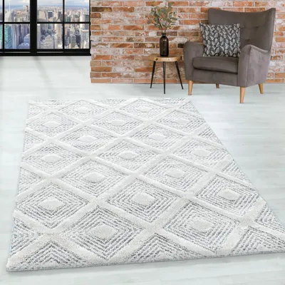 Zdjęcie produktu dla Homebyhome Dywan do salonu z efektem 3D, wzór w stylu skandynawskim i boho, elegancki dywan z wysokim włosiem, miękki i puszysty, wymiary: 280 x 370 cm