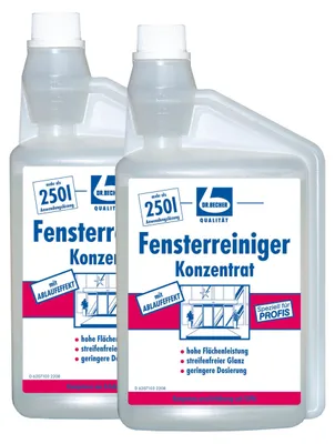 Produktbild von 2x Dr. Becher Fensterreiniger Konzentrat - 1 Liter - B00JUW45PK | Flasche (1 ml)