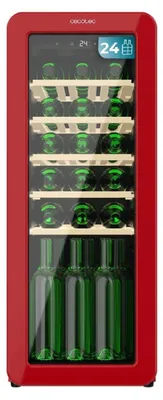 Zdjęcie produktu dla Cecotec Bolero GrandSommelier Origin 24 Hit Red, Chłodziarka na wina z kompresorem, Wolnostojący, 24 butel., G, Światło wewnętrzne, Czerwony