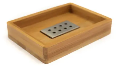 Produktbild von Bagnoxx Seifenschale, Seifenablage aus Bambus (LxBxH): 13,5cm x 9,8cm x 2,5cm Braun Badezimmer Zubehör, Badaccessoires Bambus