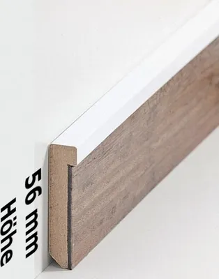 Produktbild von Sockelleiste MDF 13 x 56 x 2500 mm Weiß MDF-Kern foliert Fußleiste für Vinylboden by PROVISTON 12.5 Meter | 5 Stück