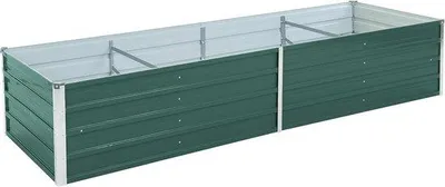 Productafbeelding van Verhoogd bloembed van verzinkt staal - Groentebed, Plantenbak, Tuinbed in mosgroen