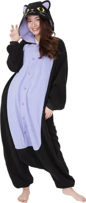 Produktbild von Mitternachtskatze Kigurumi Kostüm Größe: M-L