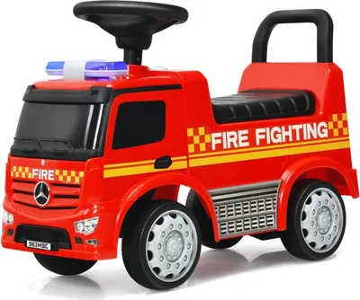 Produktbild von Kinder-Feuerwehrauto lizenzierter Mercedes Benz Schiebeauto 62 x 29 x 43 cm Rot