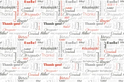 Produktbild von Fototapete - Thank You 375x250cm - Vliestapete