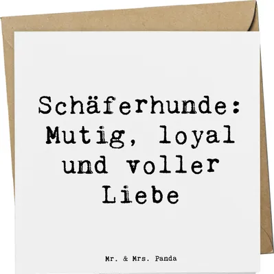 Produktbild von Mr. & Mrs. Panda Glückwunschkarte Spruch Schäferhunde Freundschaft - Weiß - Geschenk, Beschützer, Hunderassen Eigenschaften, intelligenter Hund, Klappkarte, Grußkarte