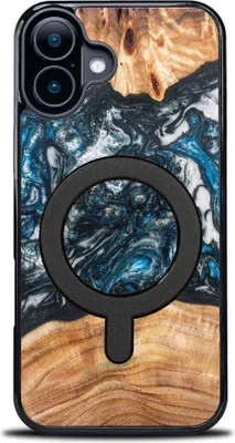 Produktbild von Holzhülle für iPhone 16 Plus, Bewood Unique Planets Erde für MagSafe