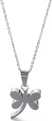 Produktbild von Halskette Dragonfly aus Edelstahl - Elegante Silberschmuck für Damen KP20777