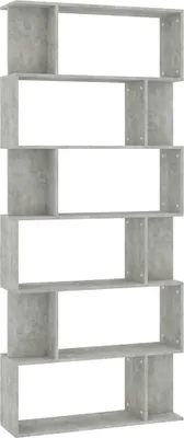 Obrázek produktu pro vidaXL Police na knihy/rozdělovač pokojů Betonová šedá 80x24x192 cm Dřevěný materiál