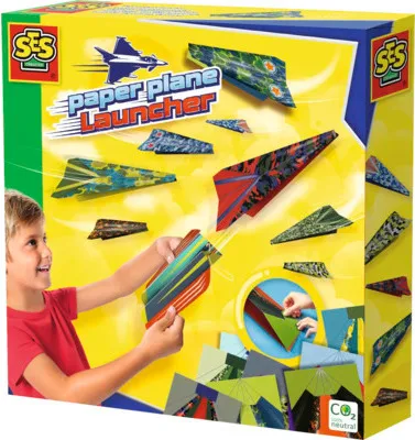 Produktbild von SES Creative 14288 Papierflieger mit Abschussrampe - Spaß im Freien für Kinder, Origami-Set für Kinder, 5 Jahr(e), Mehrfarbig